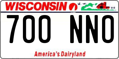 WI license plate 700NNO