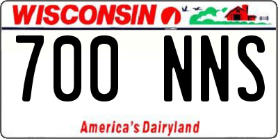 WI license plate 700NNS