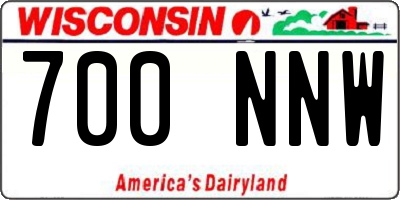 WI license plate 700NNW