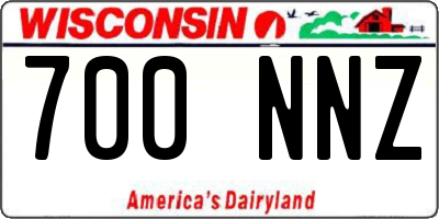 WI license plate 700NNZ