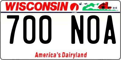 WI license plate 700NOA