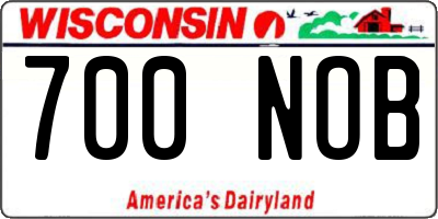 WI license plate 700NOB