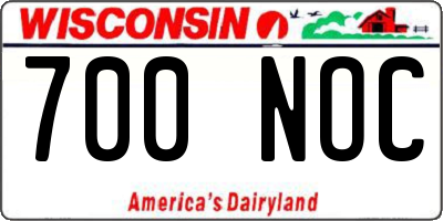 WI license plate 700NOC