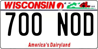 WI license plate 700NOD