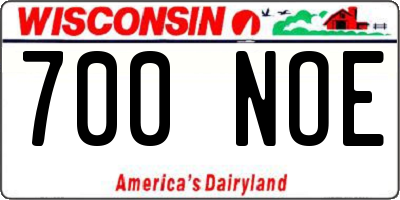 WI license plate 700NOE
