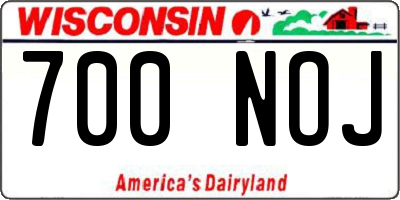 WI license plate 700NOJ