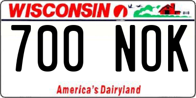 WI license plate 700NOK