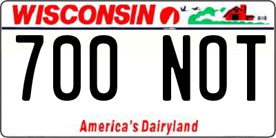 WI license plate 700NOT