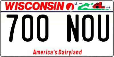 WI license plate 700NOU
