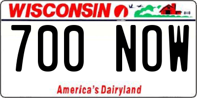 WI license plate 700NOW