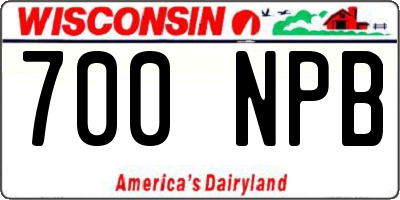 WI license plate 700NPB
