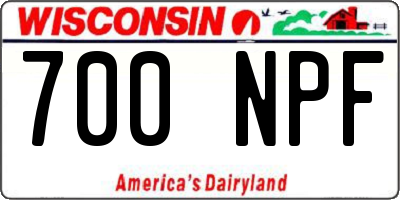 WI license plate 700NPF