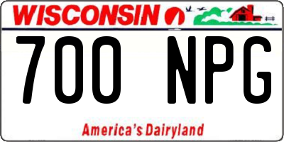 WI license plate 700NPG