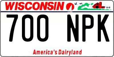WI license plate 700NPK