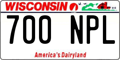 WI license plate 700NPL