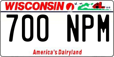WI license plate 700NPM