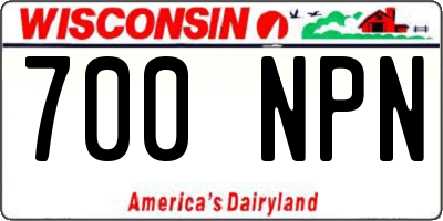 WI license plate 700NPN