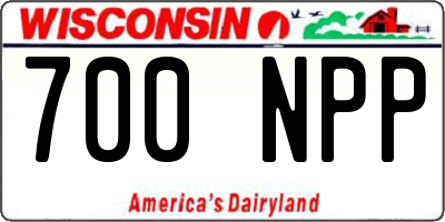 WI license plate 700NPP