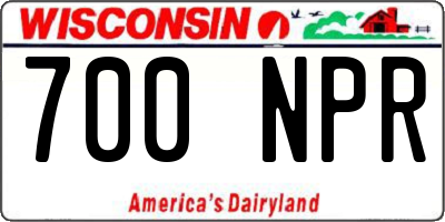 WI license plate 700NPR