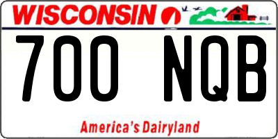 WI license plate 700NQB