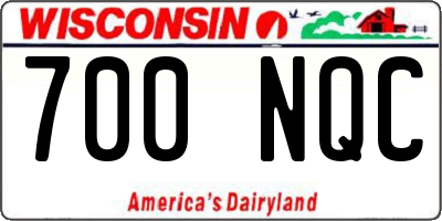 WI license plate 700NQC