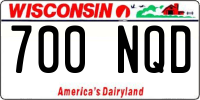 WI license plate 700NQD