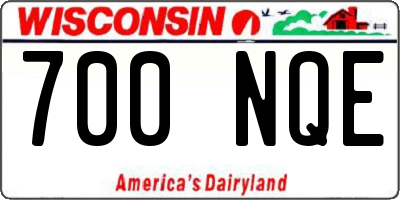 WI license plate 700NQE