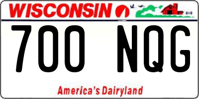 WI license plate 700NQG
