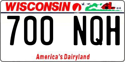 WI license plate 700NQH