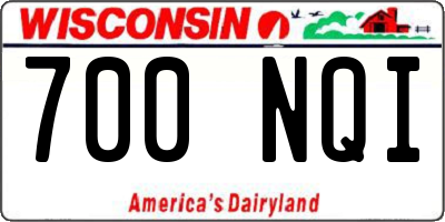 WI license plate 700NQI