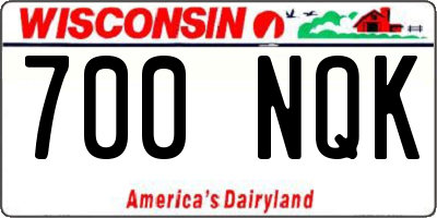 WI license plate 700NQK