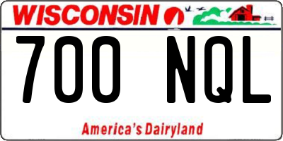 WI license plate 700NQL
