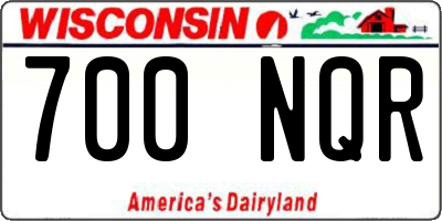 WI license plate 700NQR