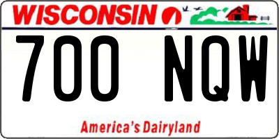 WI license plate 700NQW