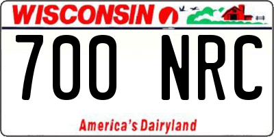 WI license plate 700NRC