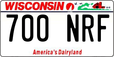 WI license plate 700NRF