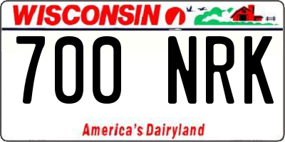 WI license plate 700NRK