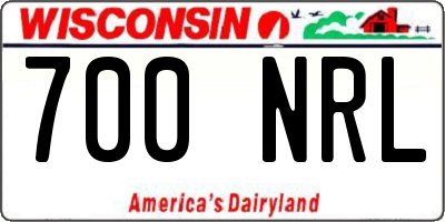 WI license plate 700NRL