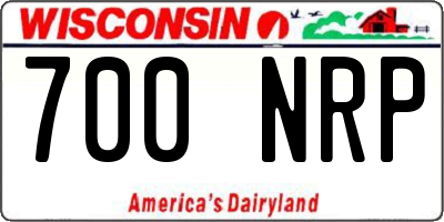 WI license plate 700NRP