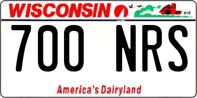 WI license plate 700NRS