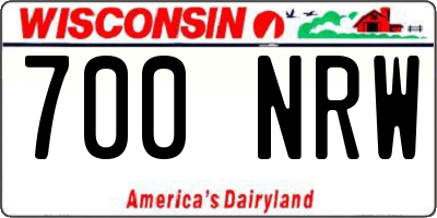 WI license plate 700NRW