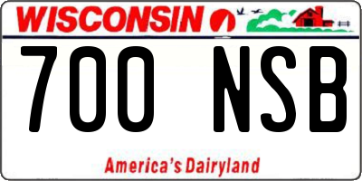 WI license plate 700NSB