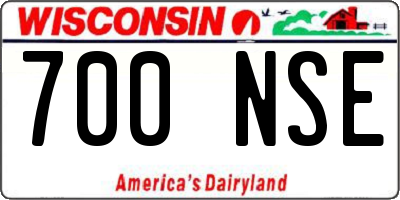WI license plate 700NSE