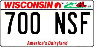 WI license plate 700NSF