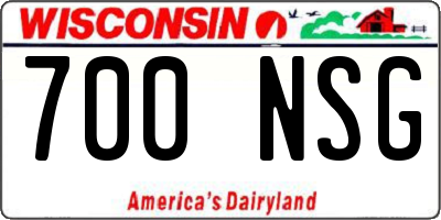 WI license plate 700NSG