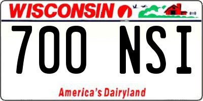 WI license plate 700NSI