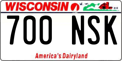 WI license plate 700NSK