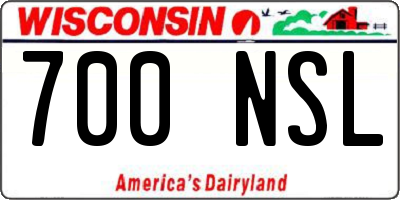 WI license plate 700NSL