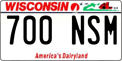 WI license plate 700NSM
