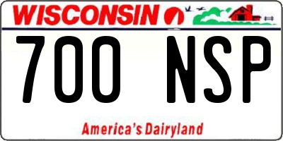 WI license plate 700NSP